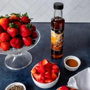 Strawberries w Orange Blossom Honey Vinegar
